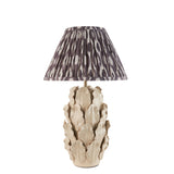 Ceramic Table Light Layered Leaf & Ikat 30cm Pearl grey shade