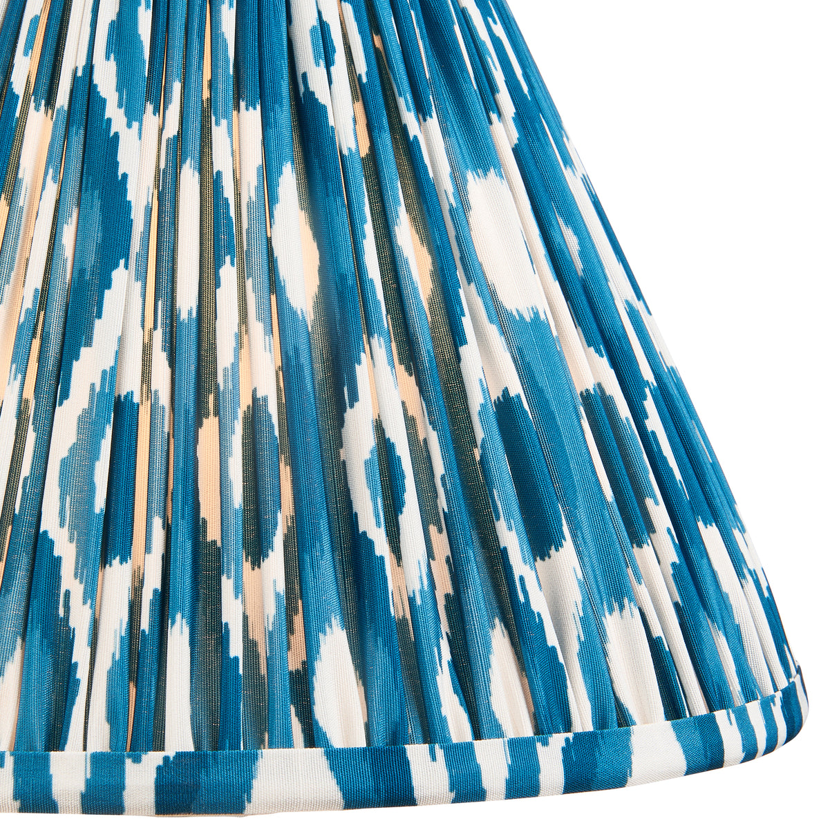 Ceramic Table Light Layered Leaf & Ikat 30cm Marlin blue shade