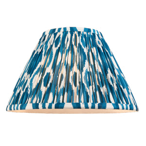 Ceramic Table Light Layered Leaf & Ikat 30cm Marlin blue shade - Comet Lighting