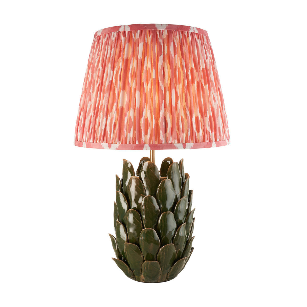 Layered Leaf & Ikat 35cm Coral pink shade