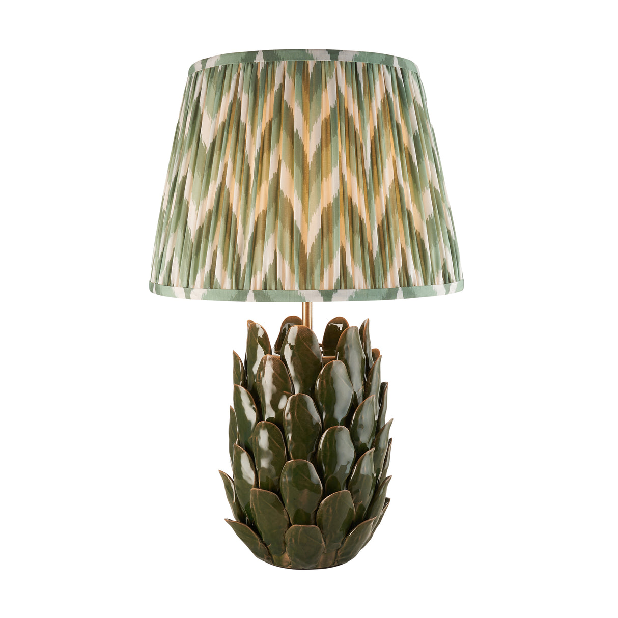 Layered Leaf & Zigzag 35cm Cotswold green shade