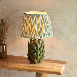 Layered Leaf & Zigzag 35cm Cotswold green shade - Comet Lighting