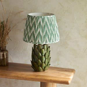 Layered Leaf & Zigzag 35cm Cotswold green shade - Comet Lighting