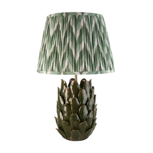 Layered Leaf & Zigzag 35cm Cotswold green shade - Comet Lighting