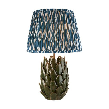 Layered Leaf & Ikat 35cm Marlin blue shade