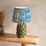 Layered Leaf & Ikat 35cm Marlin blue shade