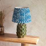 Layered Leaf & Ikat 35cm Marlin blue shade