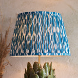 Layered Leaf & Ikat 35cm Marlin blue shade