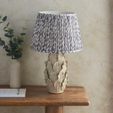 Ceramic Table Light Layered Leaf & Leaf 35cm Pearl grey shade