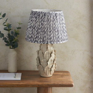 Ceramic Table Light Layered Leaf & Leaf 35cm Pearl grey shade - Comet Lighting