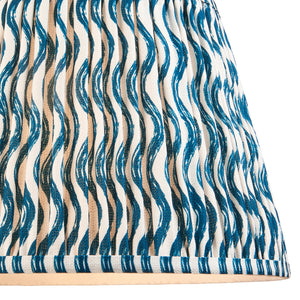 Ceramic Table Light Layered Leaf & Ripple 35cm Marlin blue shade - Comet Lighting