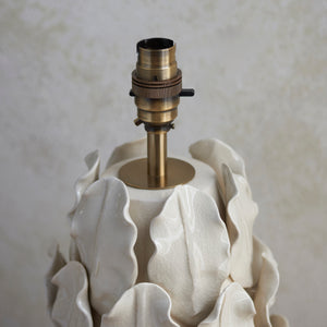 Ceramic Table Light Layered Leaf & Raffia  32cm Natural Raffia Shade - Comet Lighting