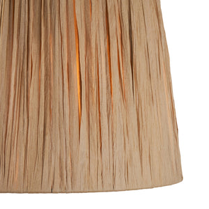 Ceramic Table Light Layered Leaf & Raffia  32cm Natural Raffia Shade - Comet Lighting