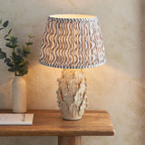 Ceramic Table Light Layered Leaf & Ripple 35cm Pearl grey shade