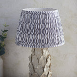 Ceramic Table Light Layered Leaf & Ripple 35cm Pearl grey shade