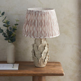 Ceramic Table Light Layered Leaf & Ikat 35cm Neutral shade