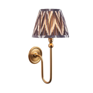 Santiago & Zigzag 20cm Pearl grey shade Wall light - Comet Lighting
