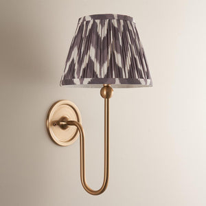Santiago & Zigzag 20cm Pearl grey shade Wall light - Comet Lighting