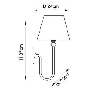Santiago & Zigzag 20cm Pearl grey shade Wall light - Comet Lighting