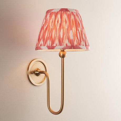 Santiago & Ikat 20cm Coral pink shade Wall light - Comet Lighting