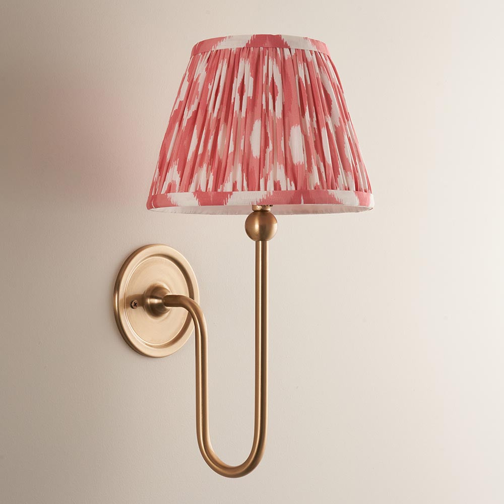 Santiago & Ikat 20cm Coral pink shade Wall light - Comet Lighting