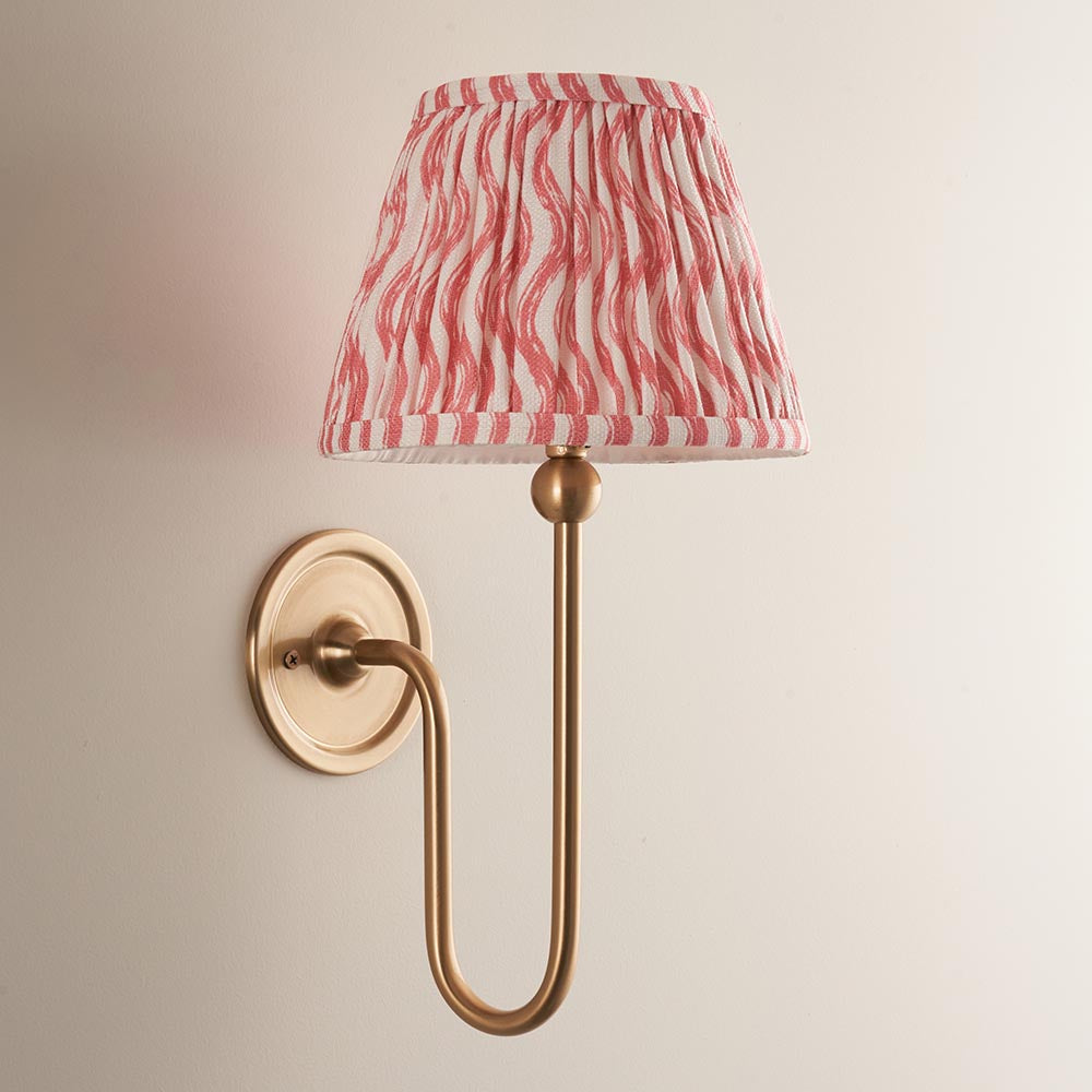 Santiago & Ripple 20cm Coral pink shade Wall light - Comet Lighting