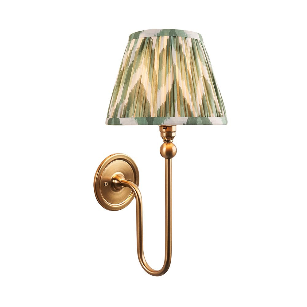 Santiago & Zigzag 20cm Cotswold green shade Wall light