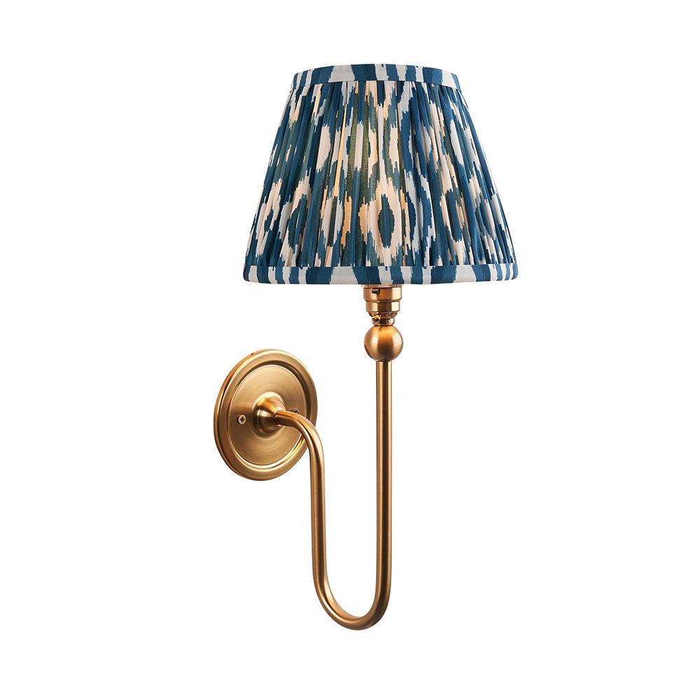 Santiago & Ikat 20cm Marlin blue shade Wall ight - Comet Lighting