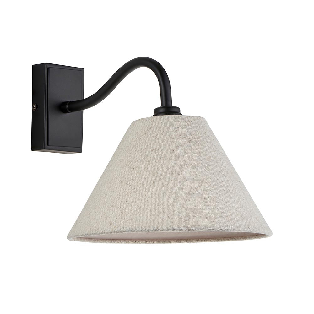 Knole Wall Matt black & natural faux linen