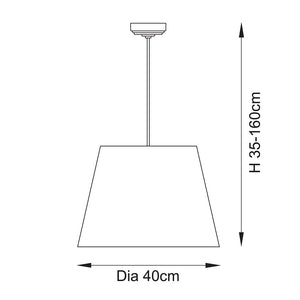 Eltham & Ivy 40cm Vintage white shade Pendant - Comet Lighting