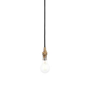 Eltham Cable Set Brushed aged brass plate & black braided flex