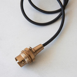 Eltham Cable Set Brushed aged brass plate & black braided flex