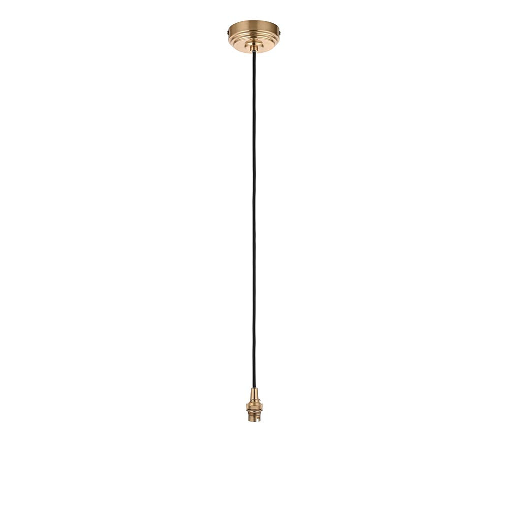 Eltham Cable Set Brushed aged brass plate & black braided flex