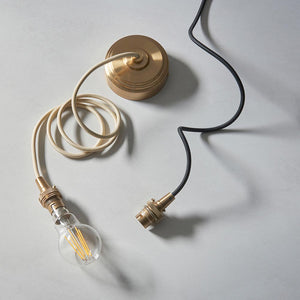 Eltham Cable Set Brushed aged brass plate & black braided flex
