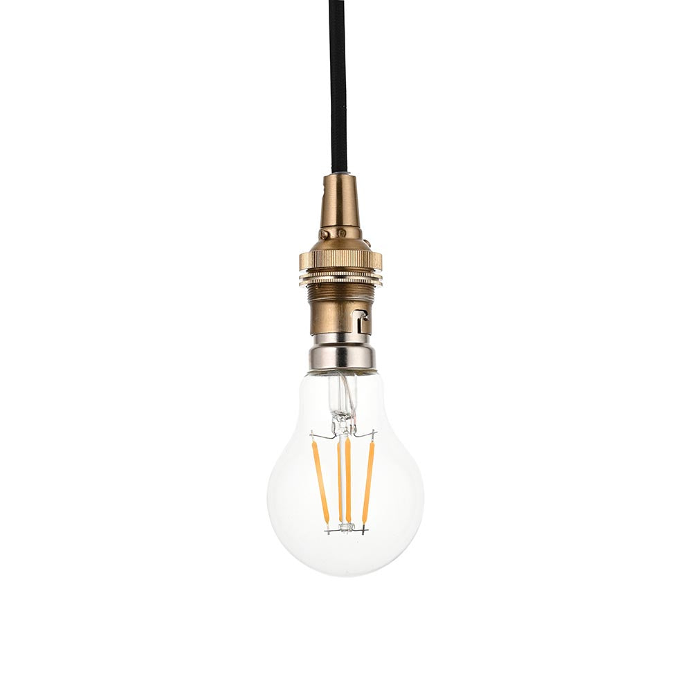 Eltham Cable Set Brushed aged brass plate & black braided flex