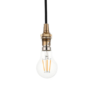 Eltham Cable Set Brushed aged brass plate & black braided flex