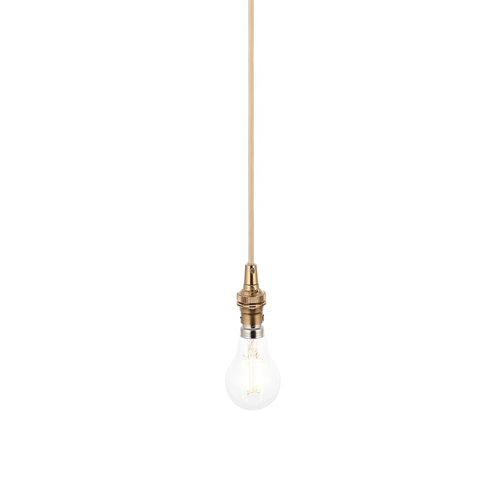 Eltham Cable Set Brushed aged brass plate & natural braided flex