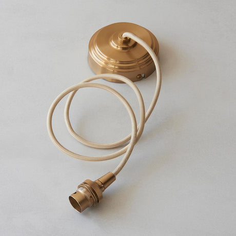 Eltham Cable Set Brushed aged brass plate & natural braided flex