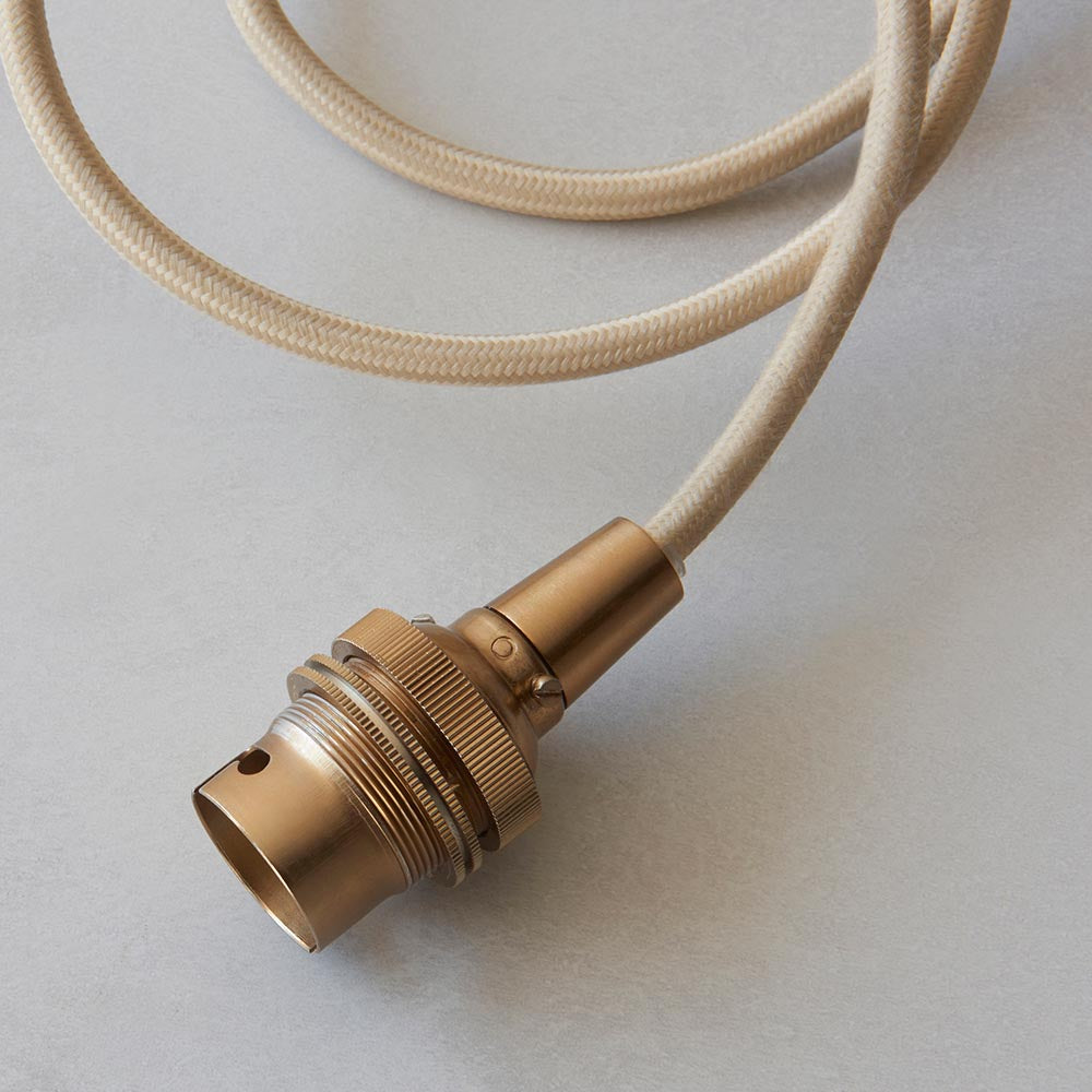 Eltham Cable Set Brushed aged brass plate & natural braided flex