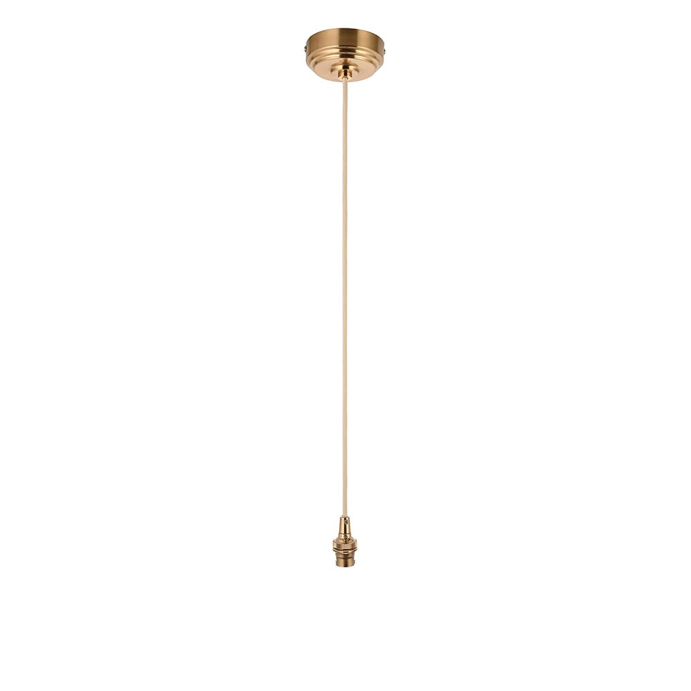 Eltham Cable Set Brushed aged brass plate & natural braided flex