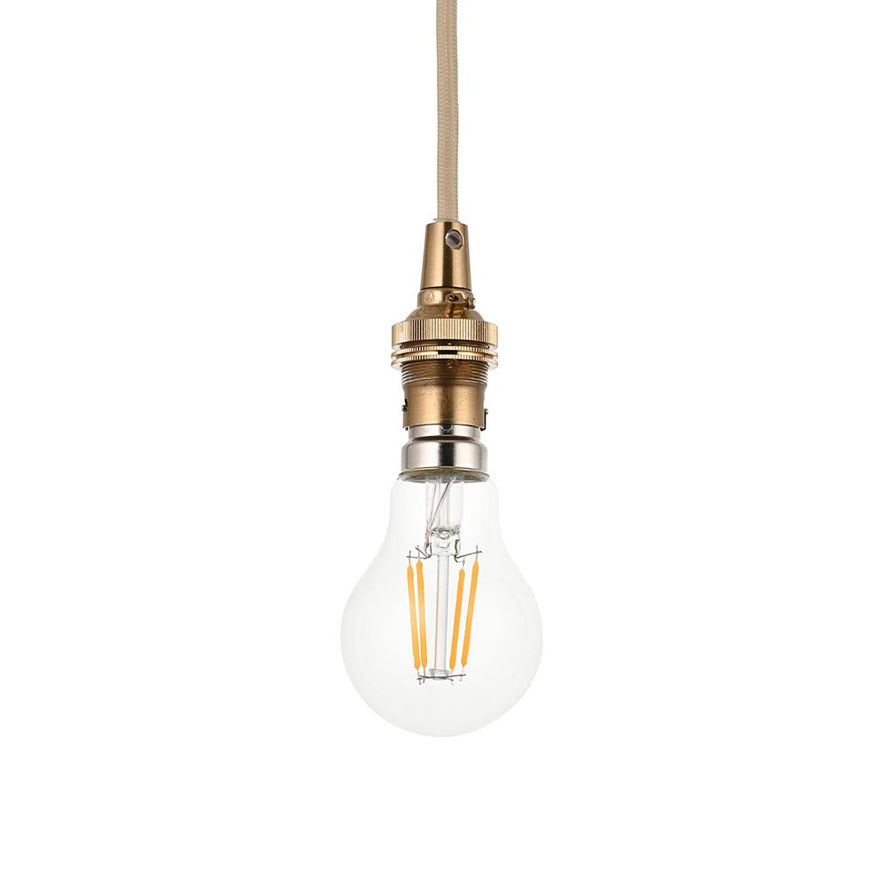Eltham Cable Set Brushed aged brass plate & natural braided flex