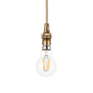 Eltham Cable Set Brushed aged brass plate & natural braided flex