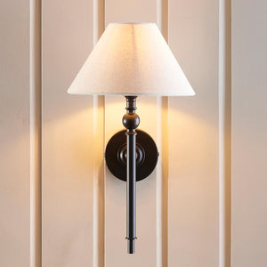 Lille Wall Matt black & natural faux linen