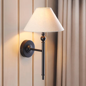 Lille Wall Matt black & natural faux linen