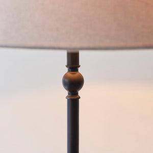 Lille Floor  Matt black & natural faux linen