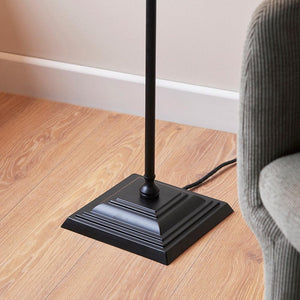 Lille Floor  Matt black & natural faux linen