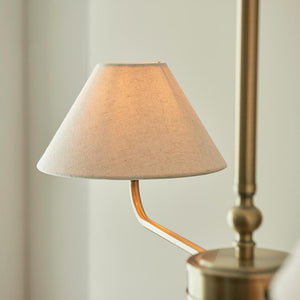 Lille 2lt Linear Pendant Antique brass plate & natural faux linen