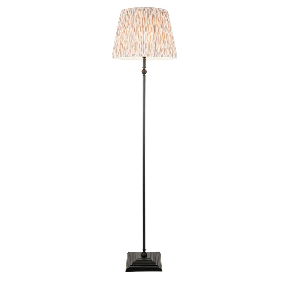 Lille & Ikat 40cm Floor Matt black & neutral print fabric