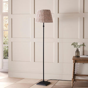 Lille & Ikat 40cm Floor Matt black & neutral print fabric