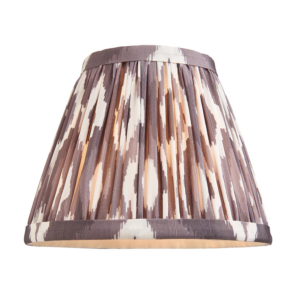 Lille & Ikat 16cm 5lt Pendant Antique brass plate & pearl grey fabric